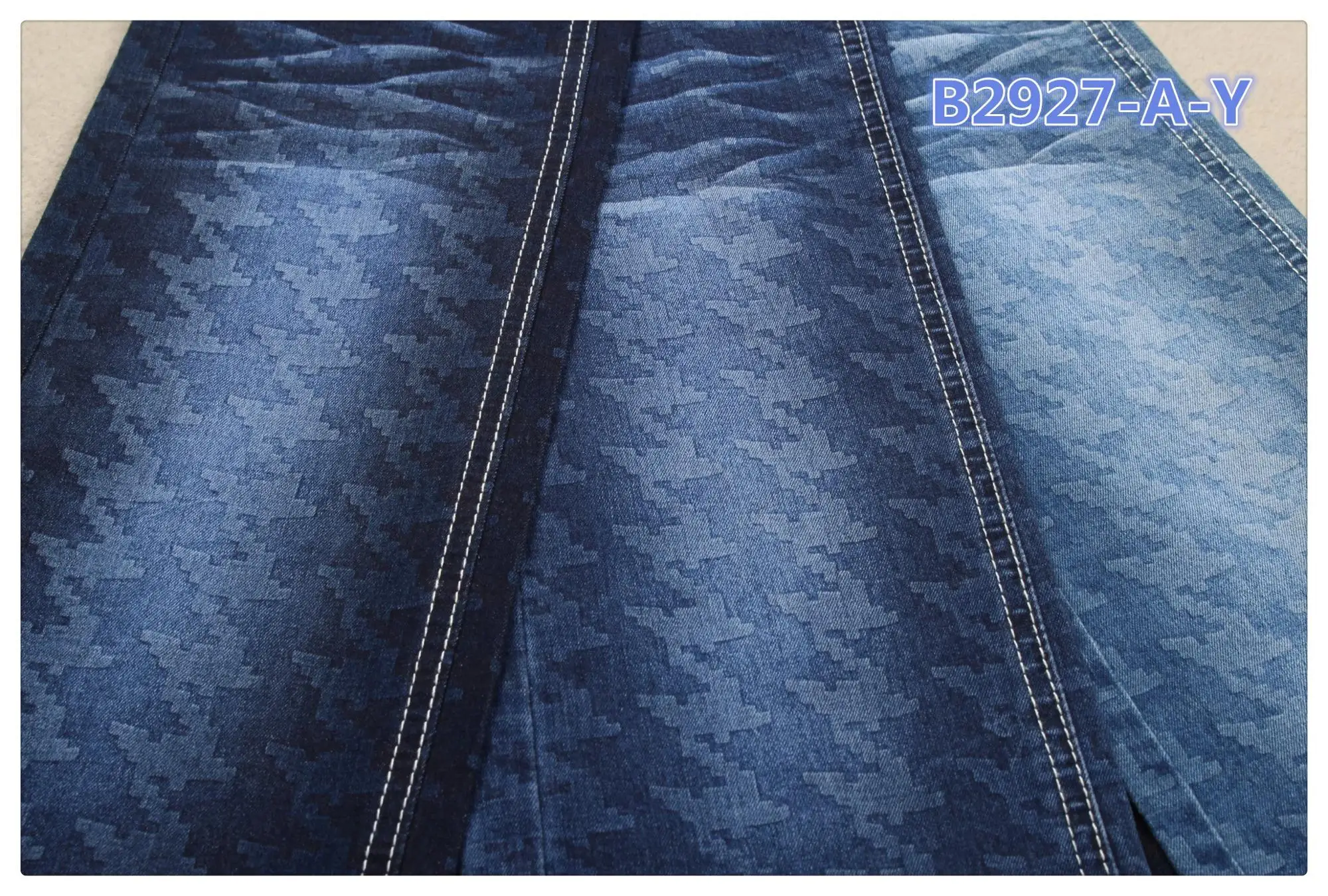 Factory price woven cotton stretch printed denim fabric for jeans