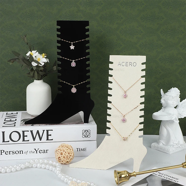 SHI SHENG New Shoe Shape Anklet Bracelet Pink Display Paper Card for Shop Home Decor Supplies Shooting Props