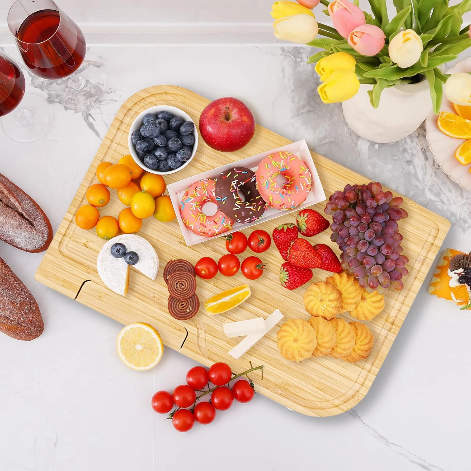 2025 New bamboo double-sided upright sink cutting board - a good helper in the kitchen
