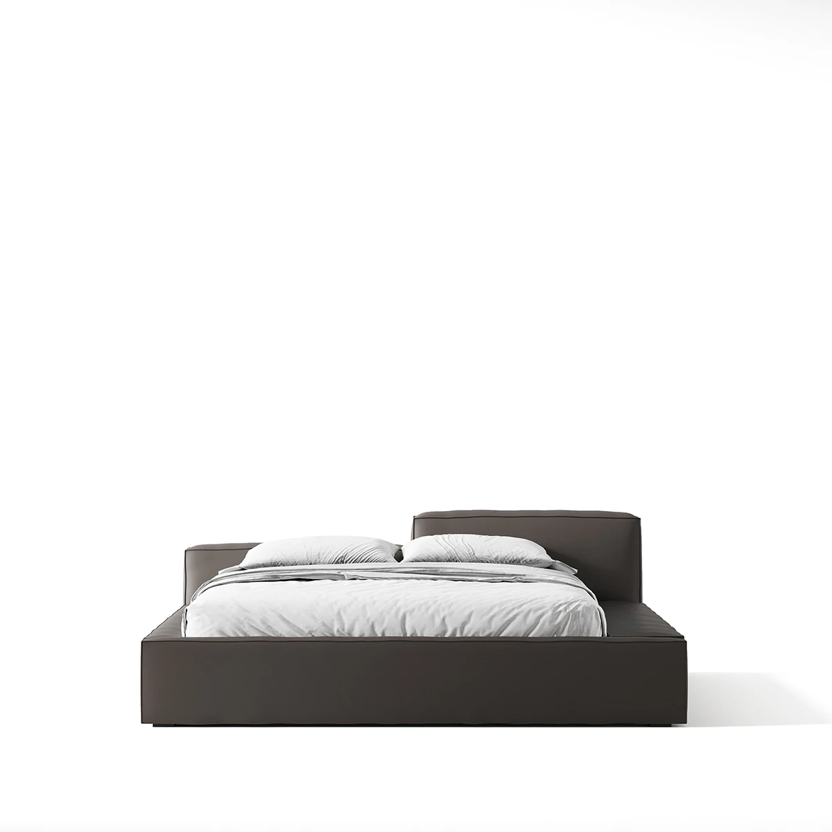 Cheap price wholesale synthetic leather king size bed modern design hotel leather bed solid wood frame luxury bedroom bed