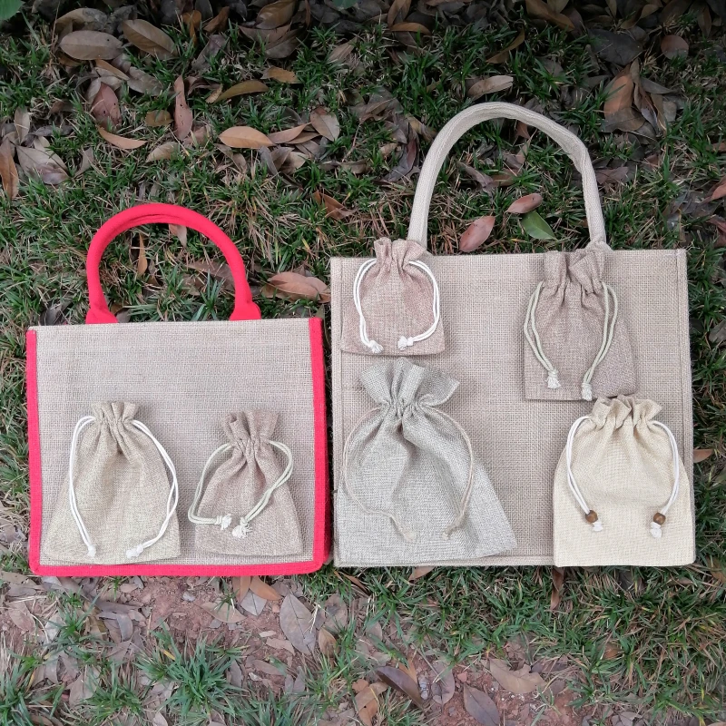 Wholesale Manufacturers Large Women  With Custom Printed Logo Food Grade Slogan Cotton Jute Bag