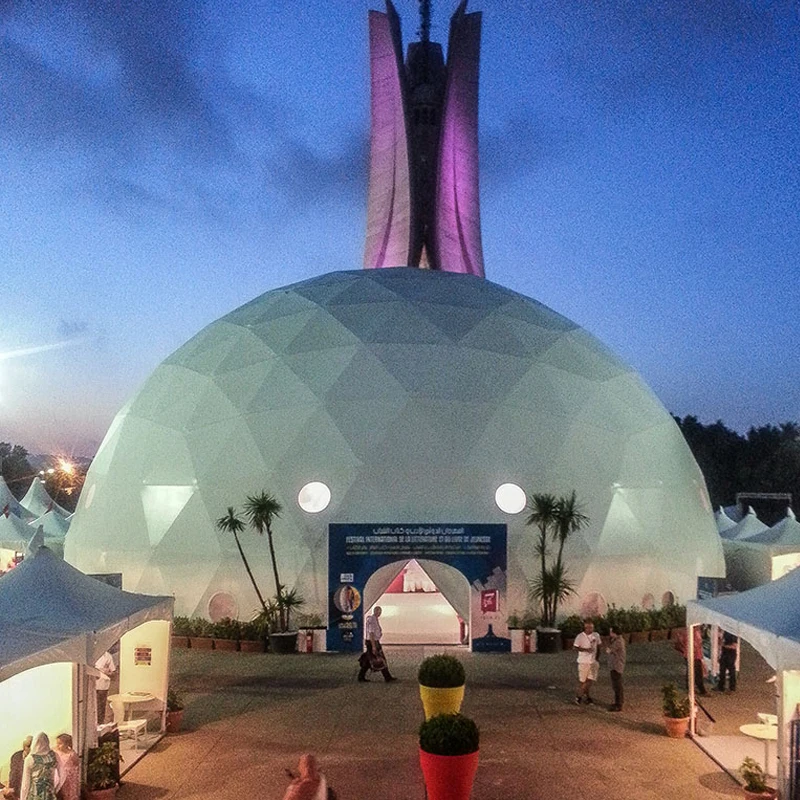 20m Prefab Houses Transparent Geodesic Dome Tent For Festival Events