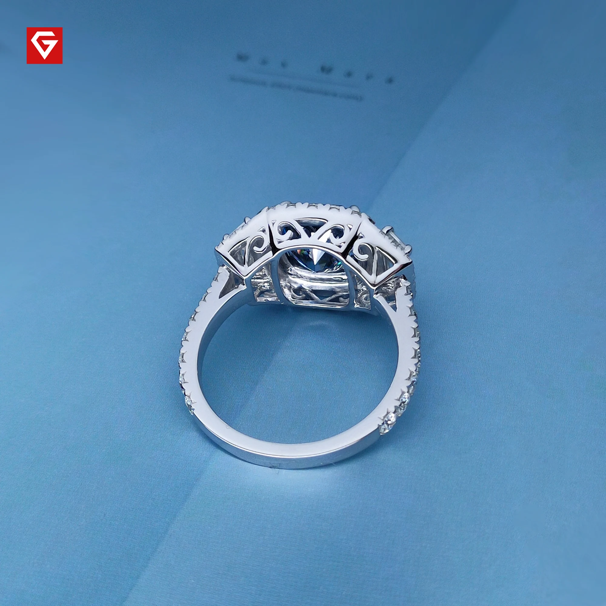 GIGAJEWE Customize Jewelry 9k/14k/18k white gold gemstone women wedding engagement moissanite 14k gold ring