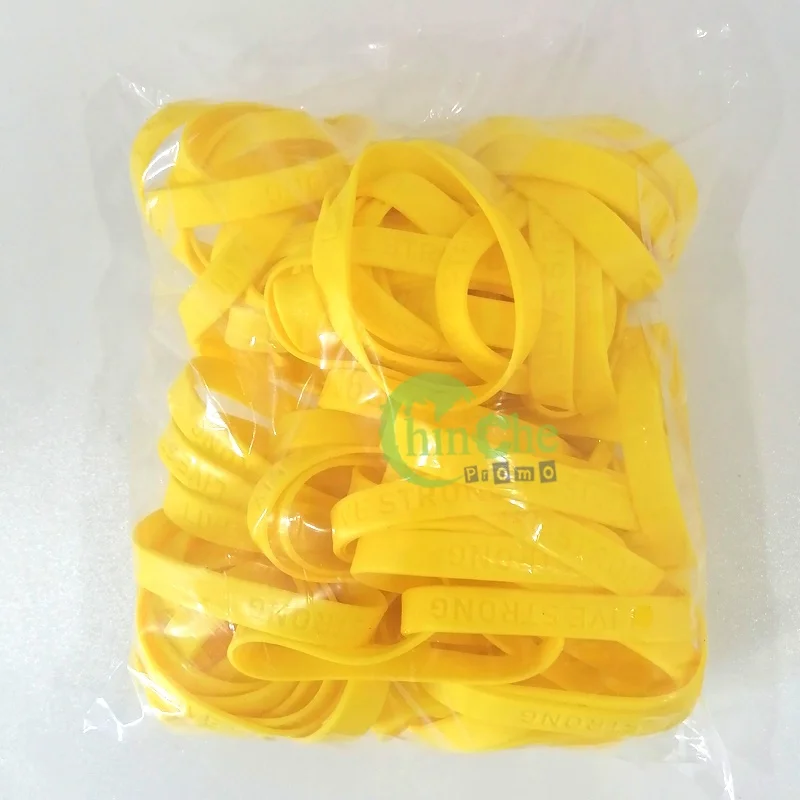 No Minimum yellow LIVE STRONG wristbands with logo Engraved Livestrong Rubber Band bracelet