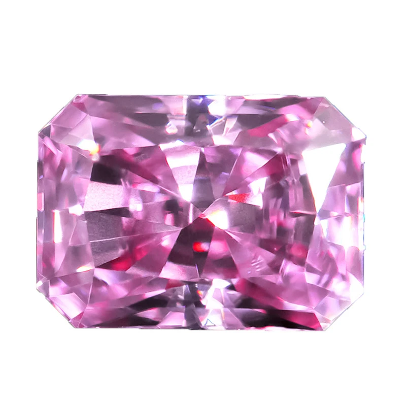 Wuzhou gemstones Pink Color Radiant Cut gra Moissanite loose Stones