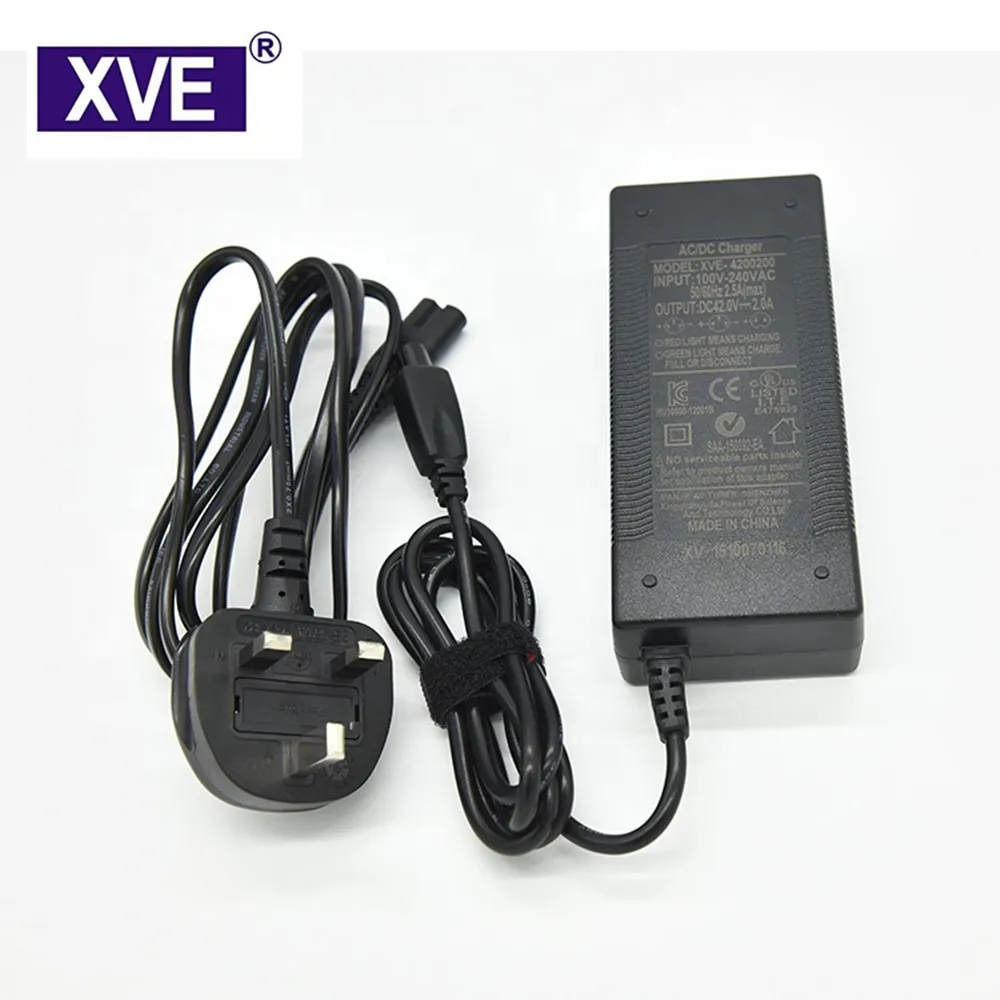 Xve адаптер питания 25,2 V 3A литиевая батарея зарядное устройство с 5,5*2,1 мм коннектор питания постоянного тока