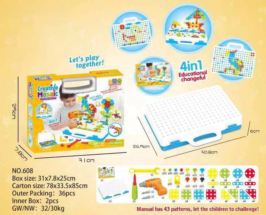 2024 Hot Sale DIY Toy Magic Cube Mosaic Puzzle Toys Kids Educational 3D Puzzles For Kids