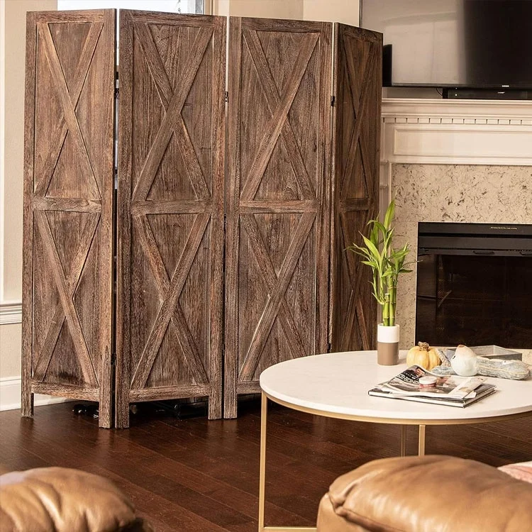 Premium Temporary Rustic Home Room Wall dividers and Folding Privacy Screens for Rooms