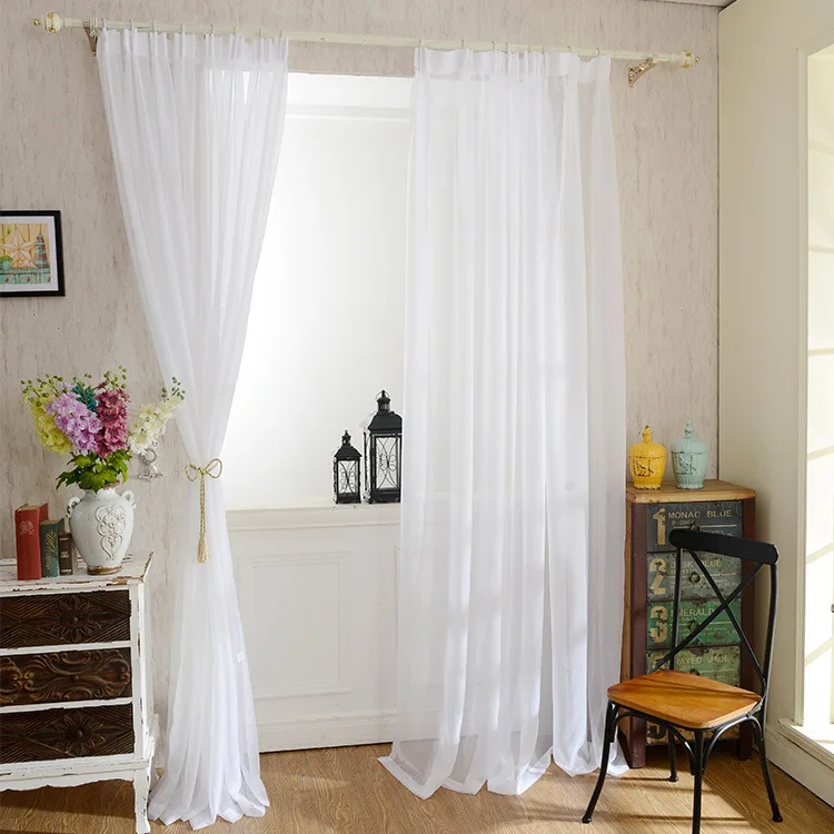 Ready Made Luxury Sheere Fabric Net For Living Room Lace Curtains