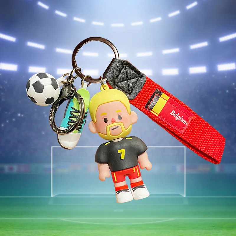 Original Football Player Keychains Action Figure Pendants Football Game Players Key Chains