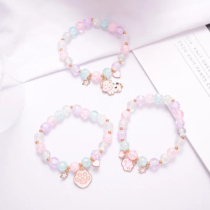 Crystal Bracelet Alloy Colored Beaded Bracelet Student Friendship Fashion Bracelet Wholesale Bead Glass Hot Selling New Cartoon