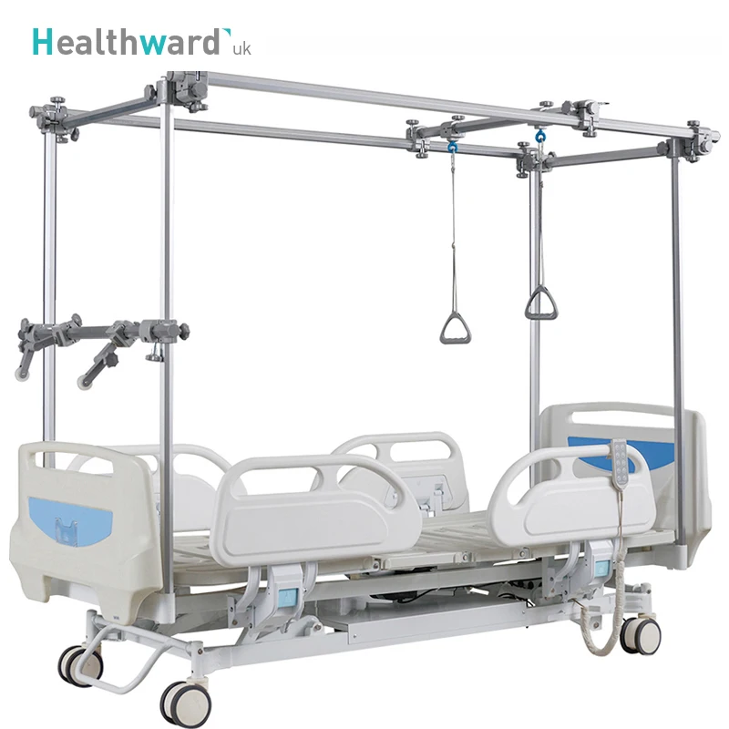 GB8c Professional 5 Function Adjustable Lumbar Traction Medical Bed Electric Orthopedic Hospital Bed with Wheels