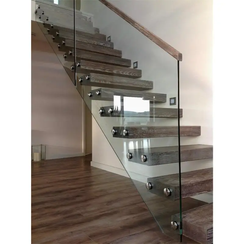 China Modern Stair Floating Straight Stairs Interior Staircase Villa Indoor Steel Stairs