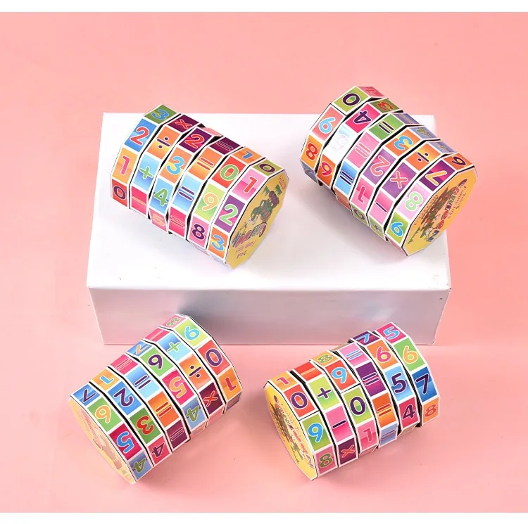 Wholesale Cylindrical plastic Baby Funny Number Early Learning Children Montessori Educational toy Puzzles Magic cube