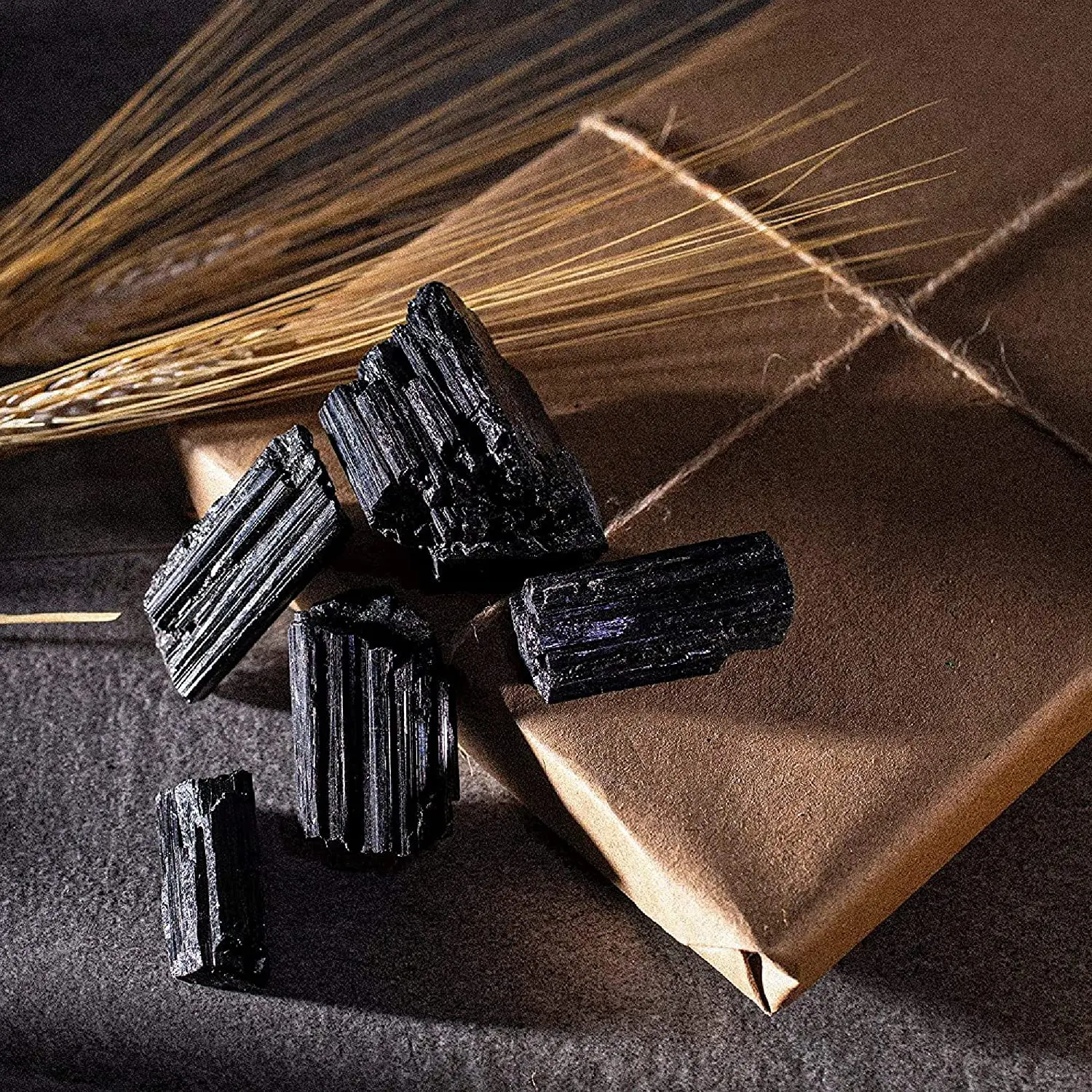 Black Tourmaline Bundle with Calming Purification Energy Turmalina Negra Schorl Reiki Healing Crystal for Protection Security