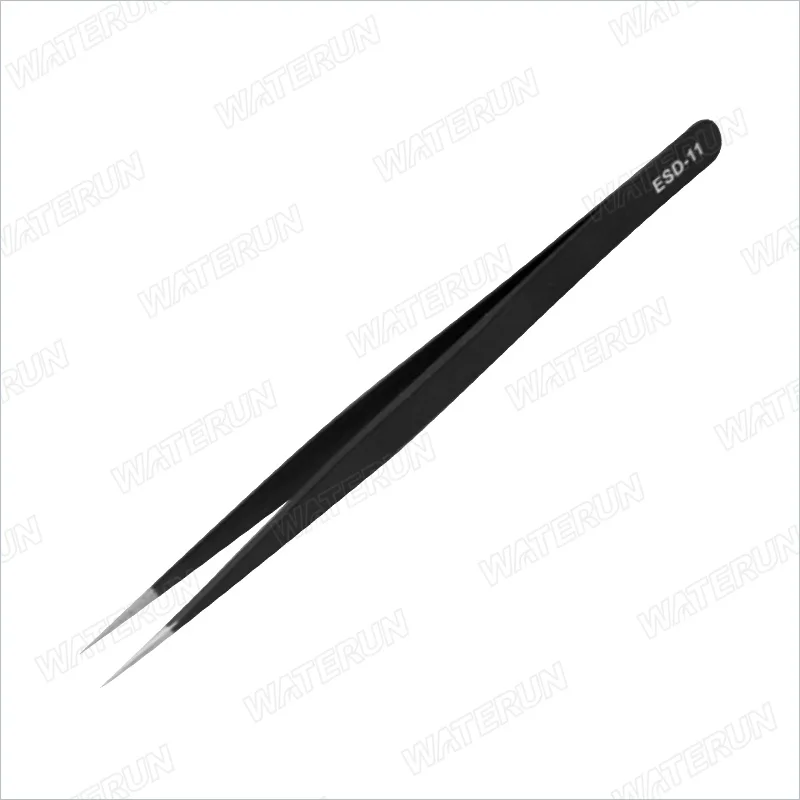 ESD-10 Black Antistatic Electric Best Design Stainless Steel Tweezers For Precision Devices Integrated Line Pin Trinkets