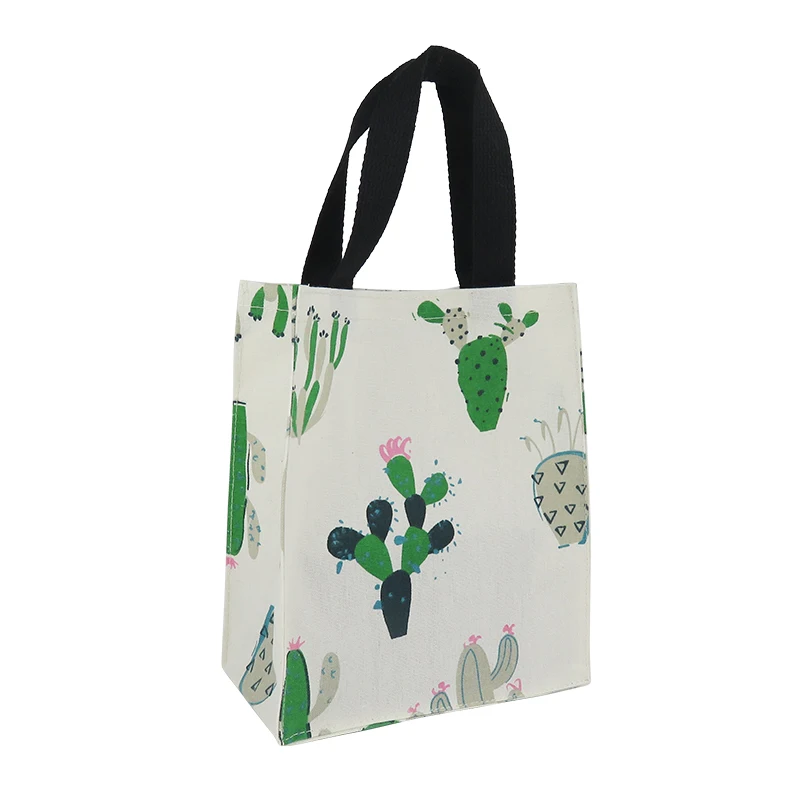 Custom Cactus Printed Personalized Shopping Reusable Cotton Canvas Fabric Waterproof Tote Bag
