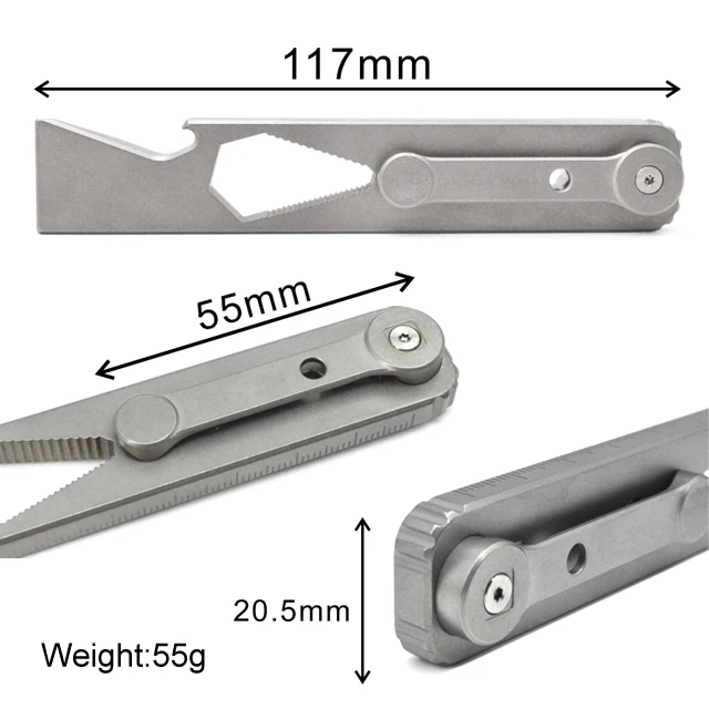 TC4 Titanium Alloy Multi Tool Crowbar Bottle Opener Titanium Pry Bar EDC Multifunction Tools for keychains bottle opener