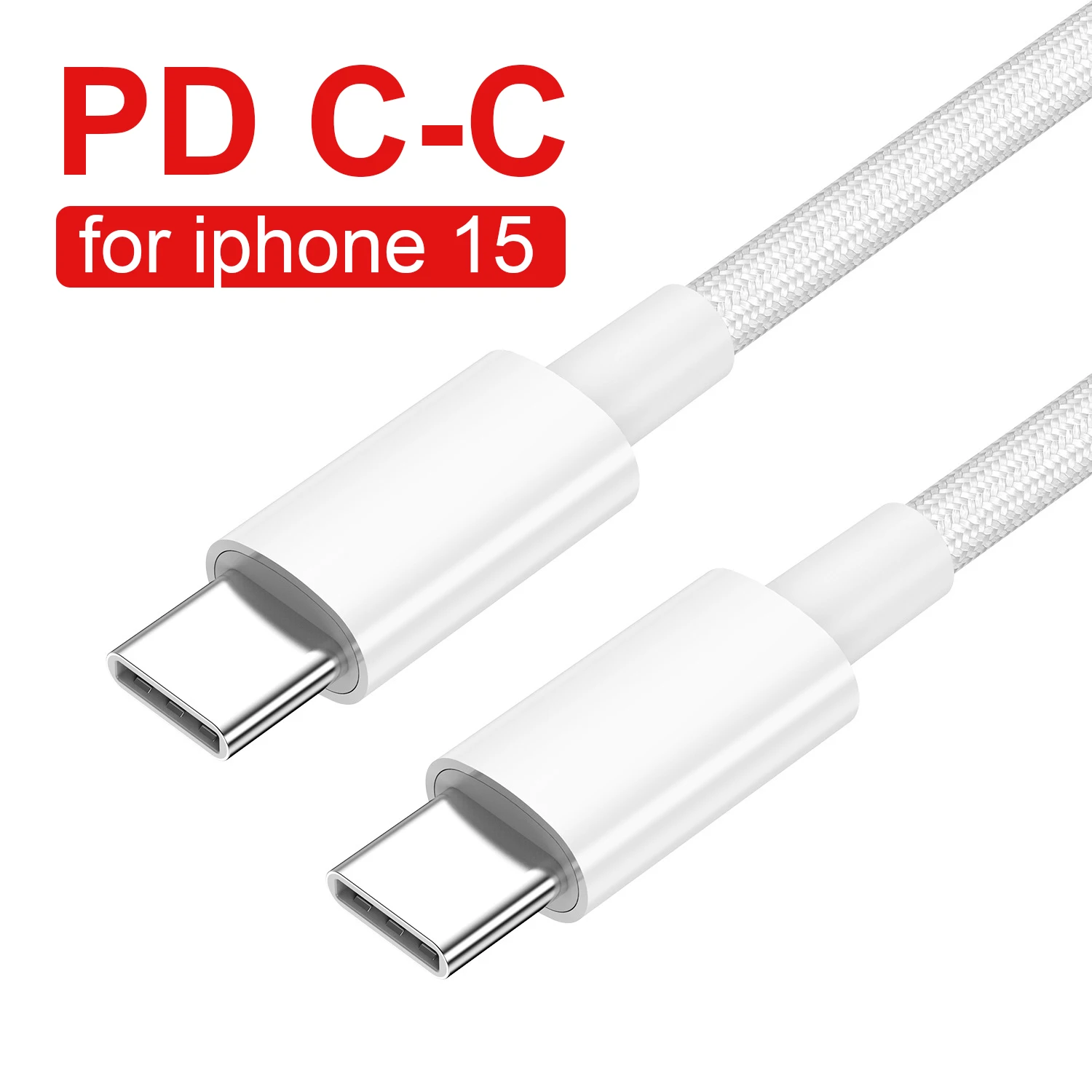 New cheap 2m data cables type c to c fast charging cable  braided type C for iphone 15 data cables