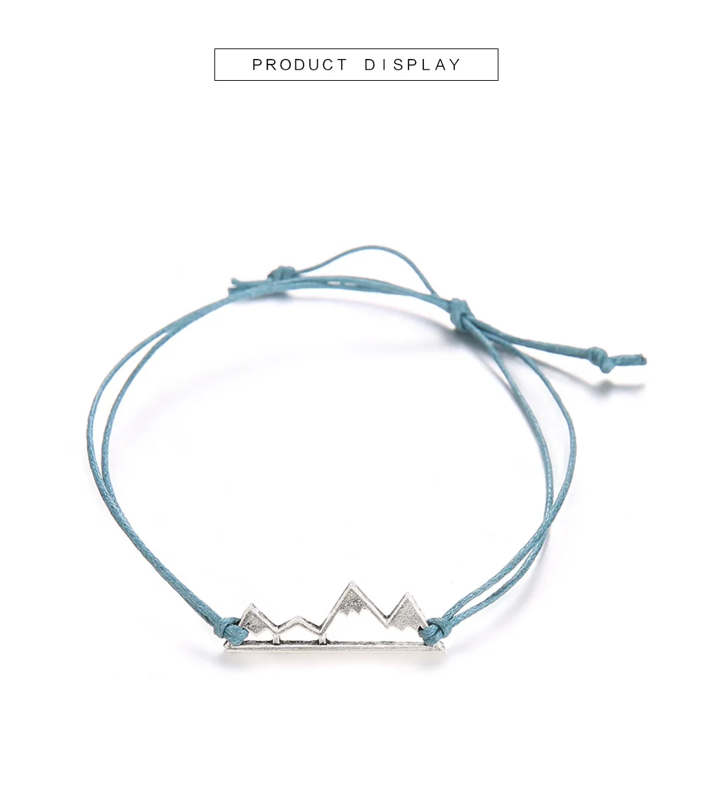 3PCS A Set Handmade Multi-layer Rope Braided Adjustable Custom Color Hand Woven Dainty Mountain Compass Charm Bracelets Women