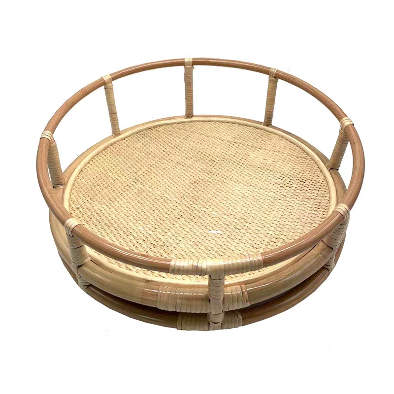 Custom Made Rattan Round Cat Basket Bed Nest Pet Beds Dog Beds Basket