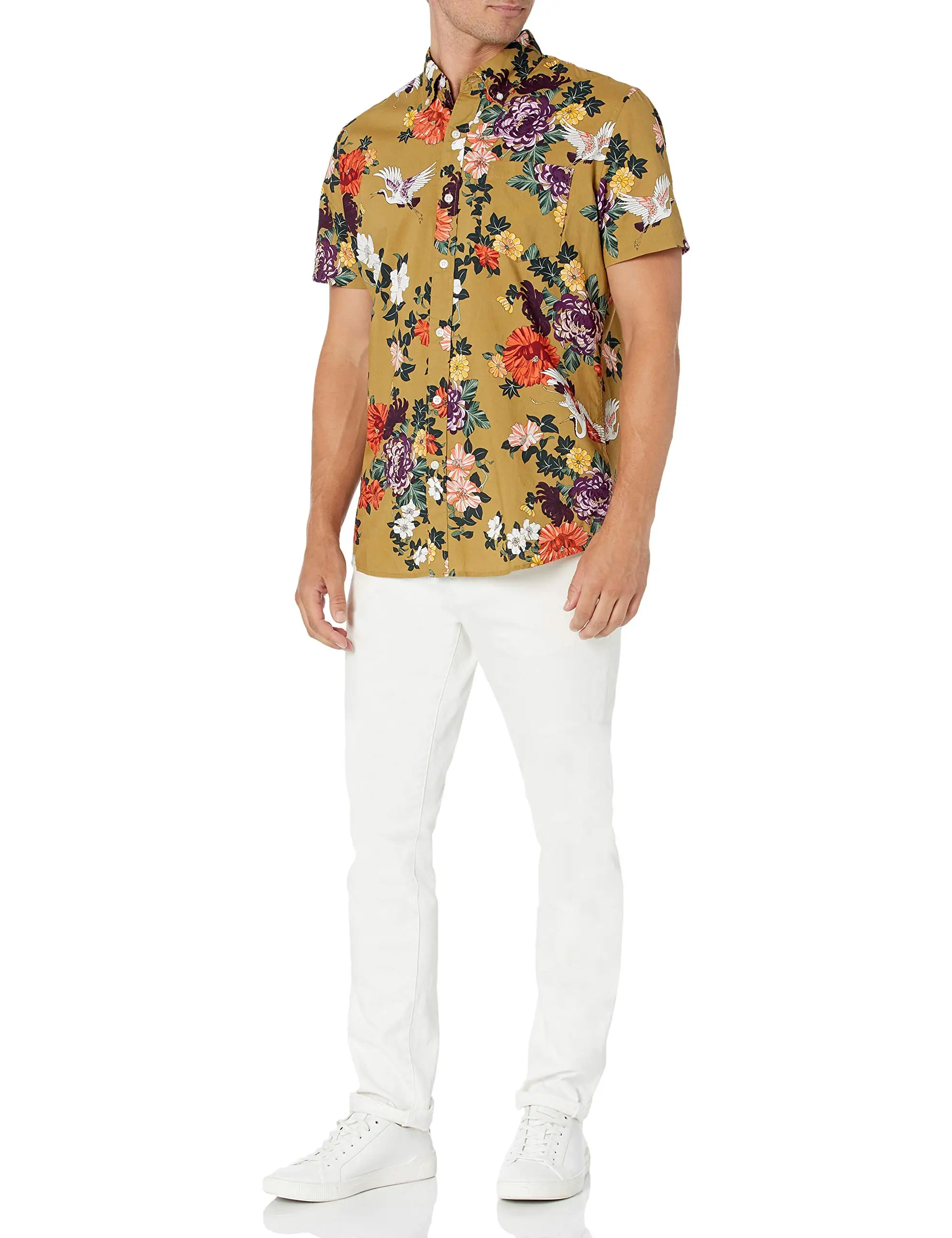 Summer Men Short Sleeve Oversized Vintage Striped Streetwear Cotton Linen Breathable Shirts