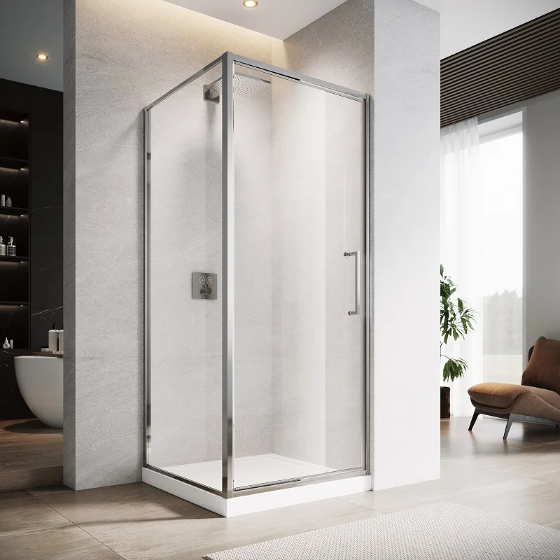 Hot Selling Aluminium Framed Square Shower Cubicle  Transparent Tempered Glass Sliding Door Shower Rooms