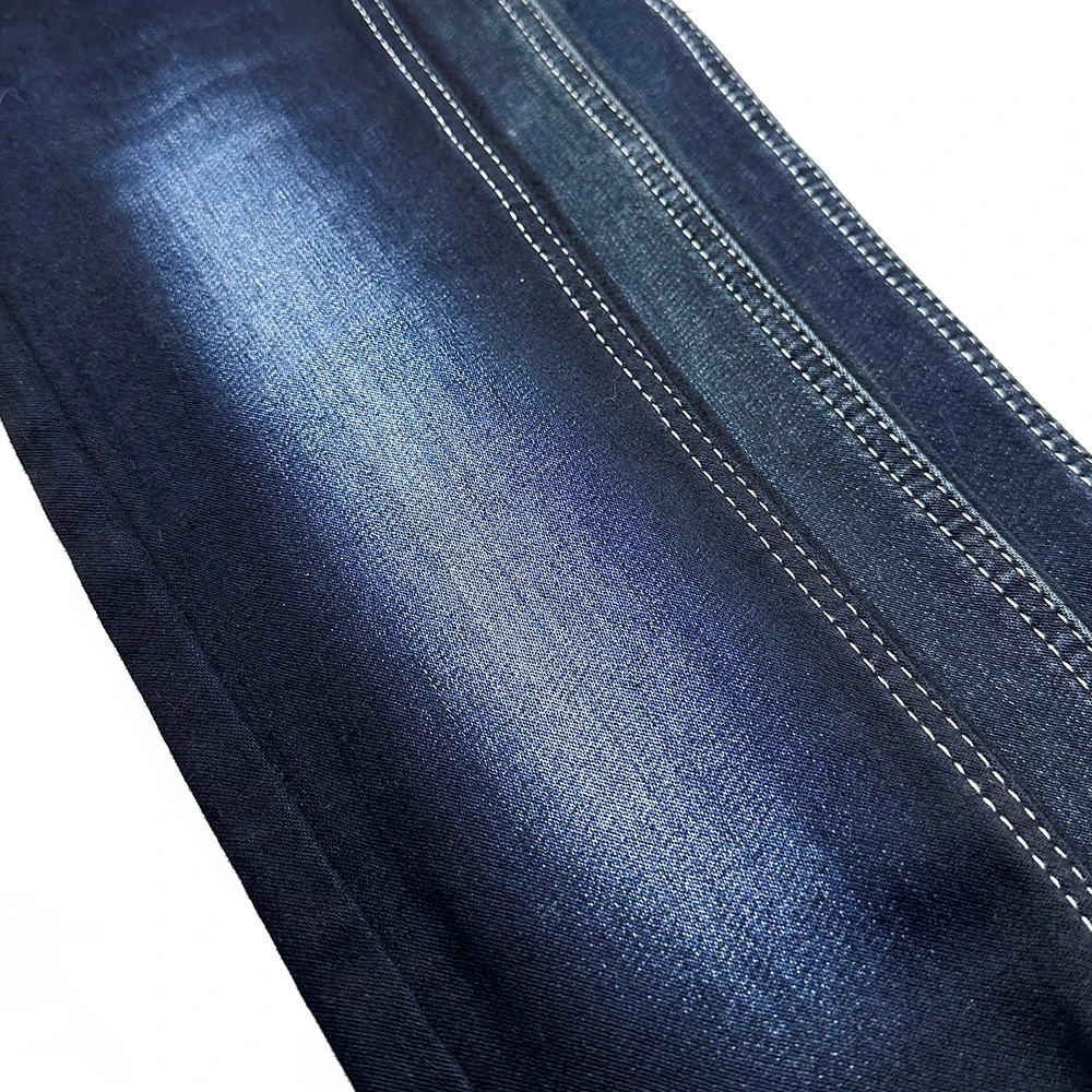 Aufar blue grey color special craft jacquard stretch denim fabric made in China 11.2oz width 138-140cm for winter ZMTAL1G6037
