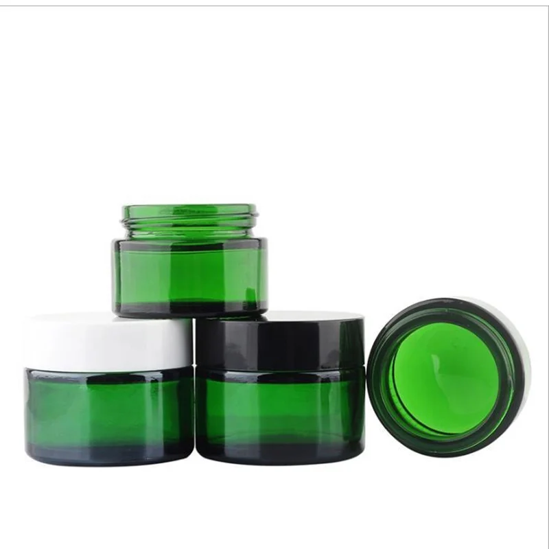 Green Glass Cream Jar Lotion Bottle Skin Care Set Facial Cream Bottle 20g 30g 50g Empty Cream Jar For Packages