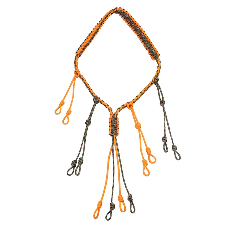Hand Braided Necklace Hunting whistle Lanyard Duck Calls Paracord 12 Adjustable Loops Outdoor Gear Custom Logo