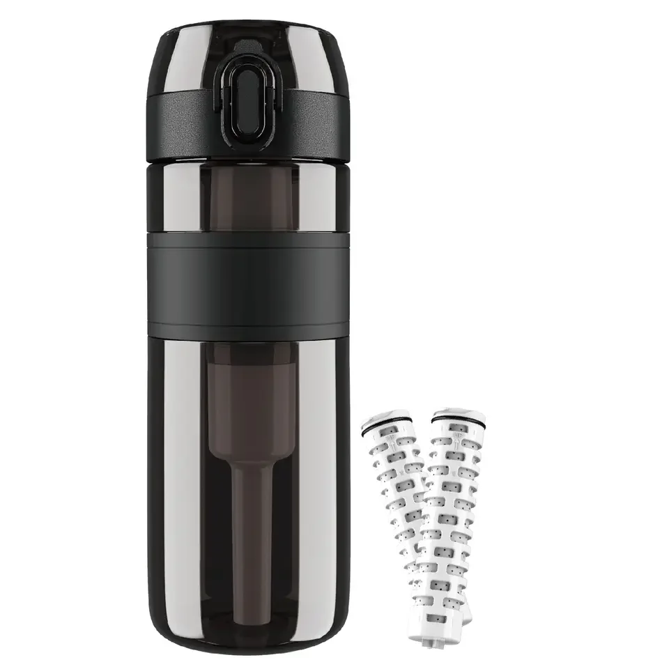 500ml BPA FREE PLASTIC water bottle press the button pop-up flip lid Tritan bottle filter portable water filter bottle