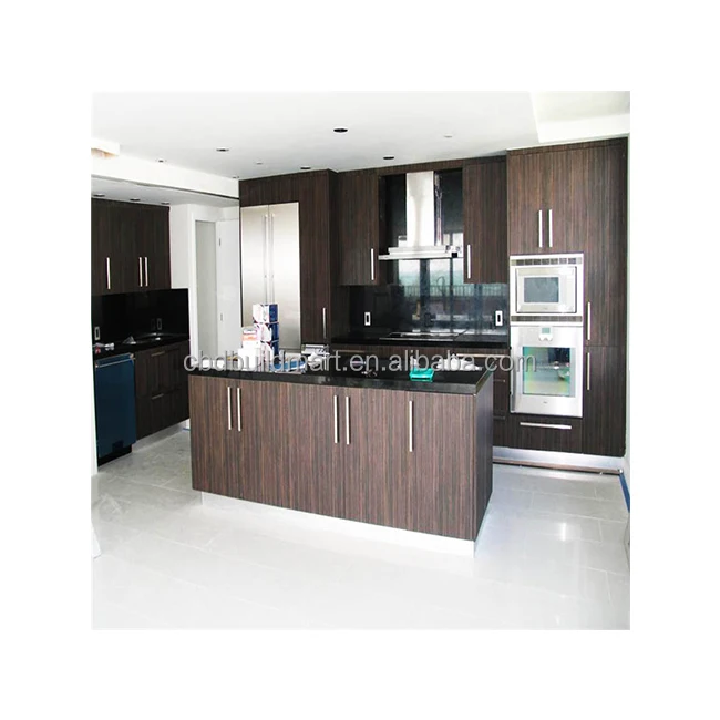 High End Kitchen Furniture Design Wood Veneer Kitchen Cabinet For Wholesales