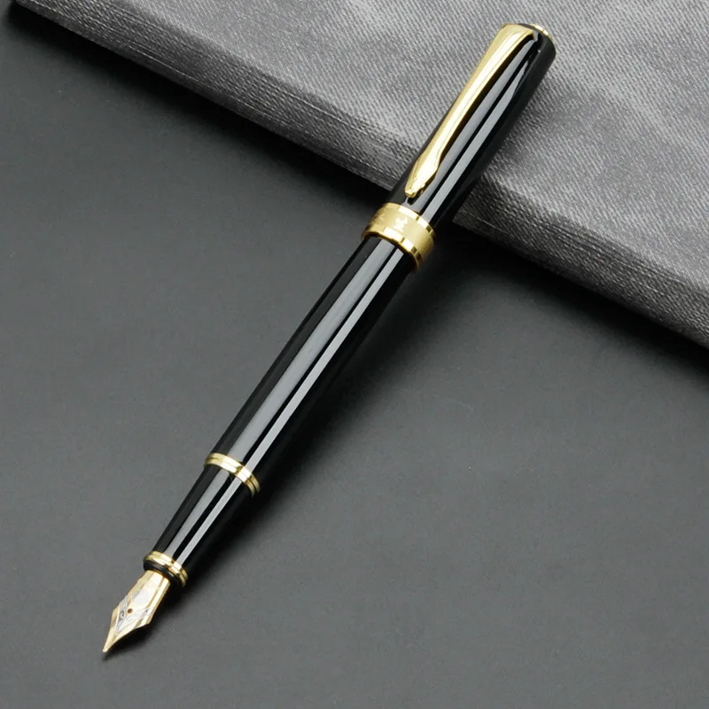 Custom luxury gold nibs black hero fountain pen with box