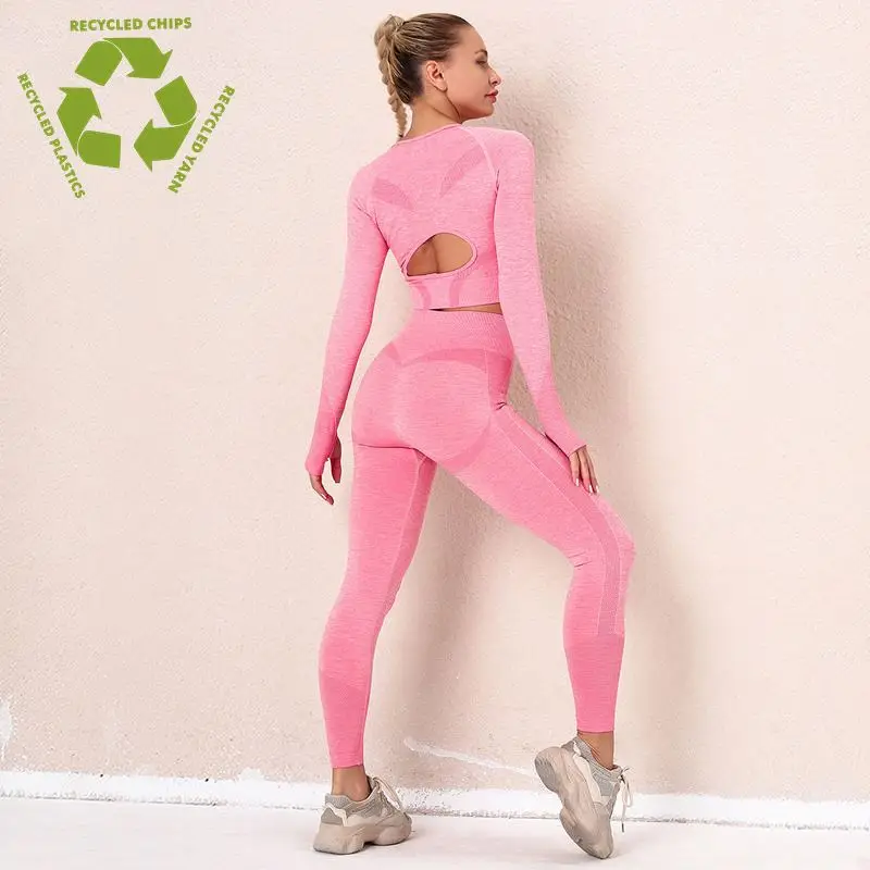 Factory Price Turtle Neck Yoga Gym Seamless Long Women Fitness Apparel Set