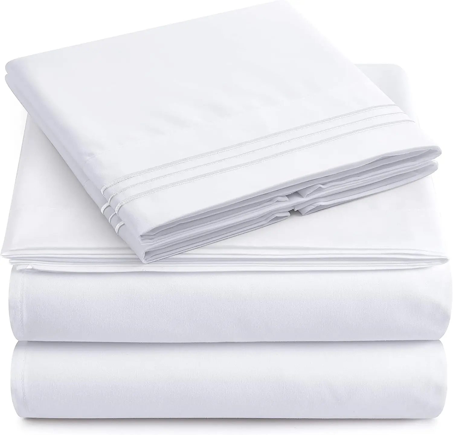 Cloudland Organic Brushed Cotton Sheets Set 100% 300Tc Cotton Bed Sheet Set Bedsheets Cotton Satin