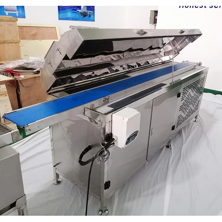 PAPA Machine Automatic Small Melting Chocolate Tempering Enrobing Enrober Machine With Cooling Tunnel