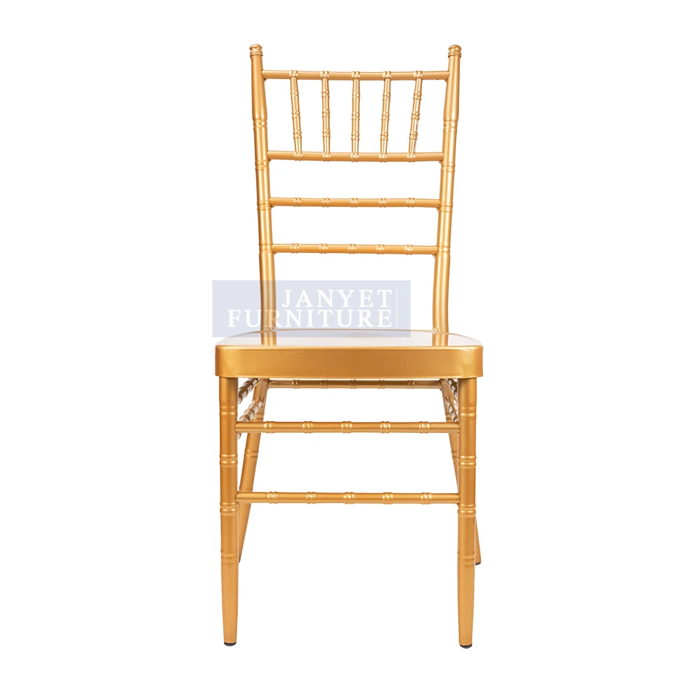 Cheap Hotel Gold Steel Metal Event Banquet Dining Chiavari Chairs Weddings