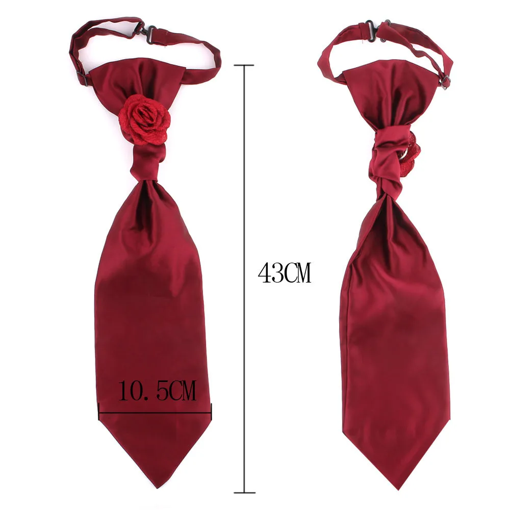 Handmade Rose Floral Neck Ties For Men Women Solid Flower Tie Luxury Neckties For Wedding Banquet Wine Red Necktie Gravata Gifts