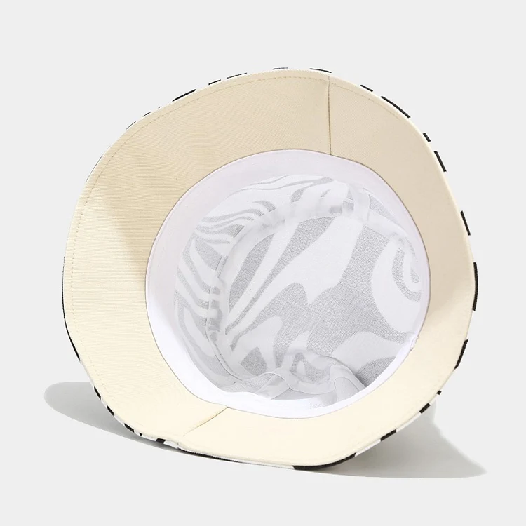 Female Zebra Pattern Retro Fishermen Bucket Hats New Fashion Light Color Print Trendy Zebra Bucket Hat