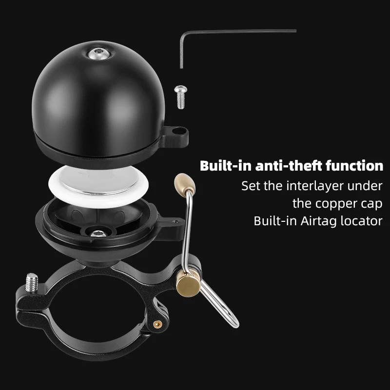 airtag fahrrad klingel bike ring bell sounds loud copper cap bike bell anti theft classic bicycle bell