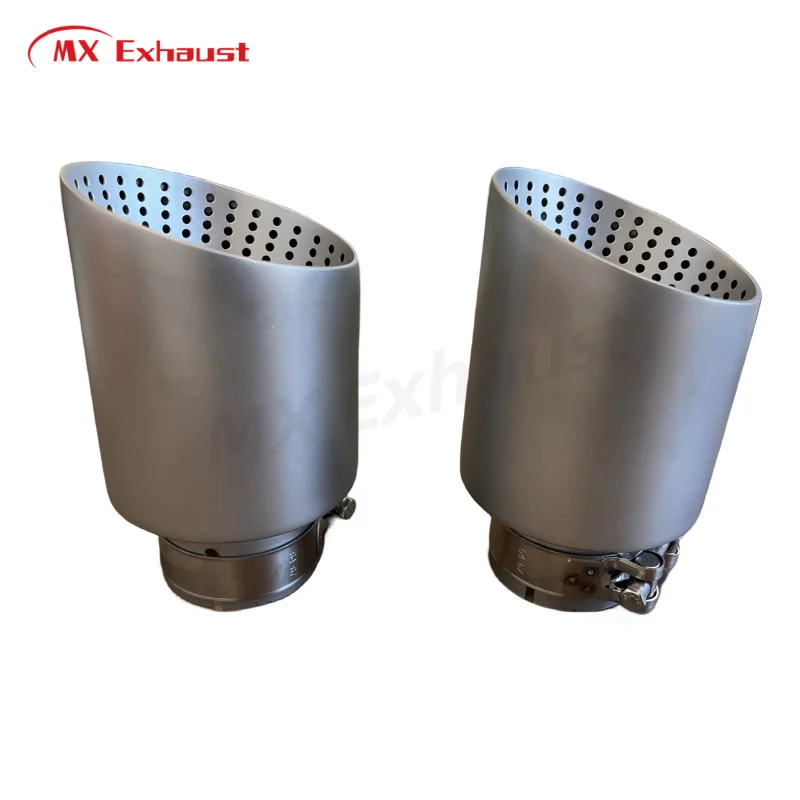 Factory Selling Customized Logo Universal Frosted mesh tail pipe stainless steel sand blasting exhaust muffler resonator