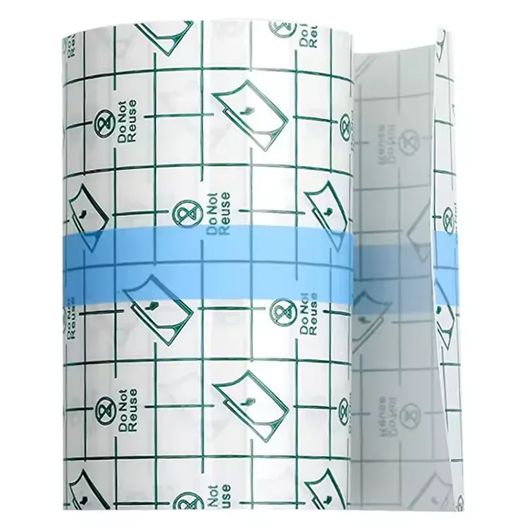 BLUENJOY Transparent Adhesive Pu Film Wound Dressing Medical Pu Dressing Roll for Wound Care