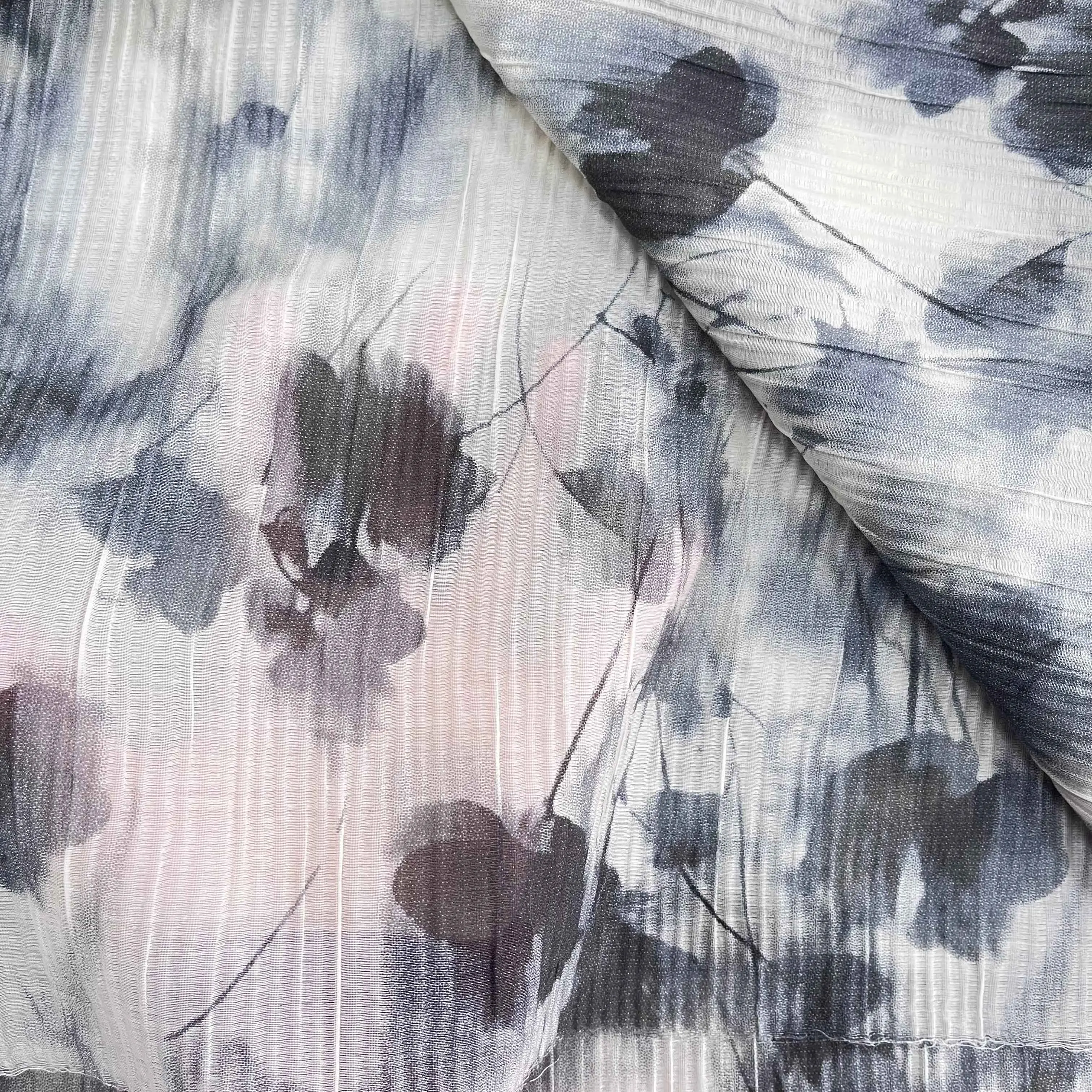 Manufacturer 70% lyocell 30% nylon  woven crepe fabric custom digital printing breathable soft hand feel for women shirts