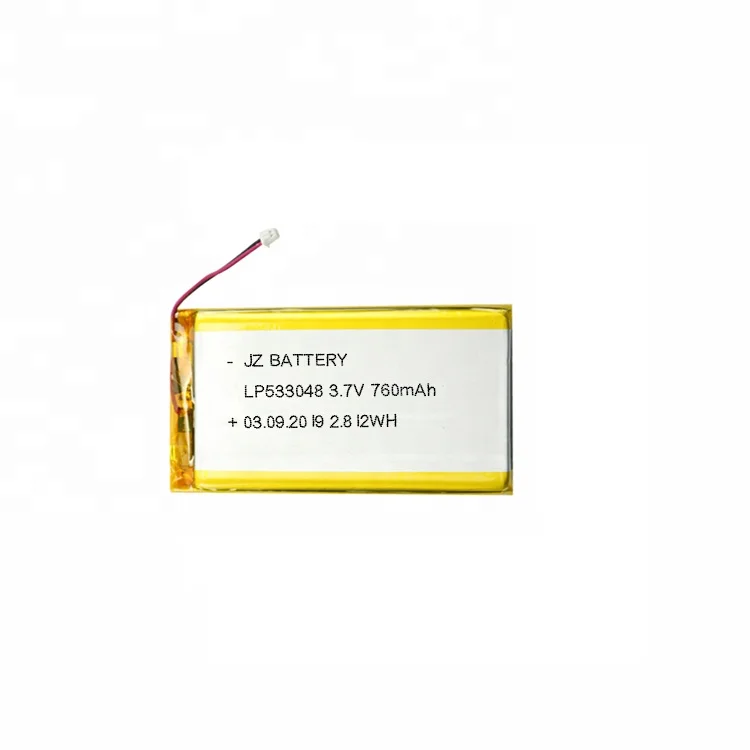 High quality 533048 3.7v 760mah rechargeable lipo battery