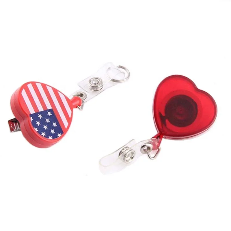 Hot Sale Heart Shape Promotion Retractable Badge Reel