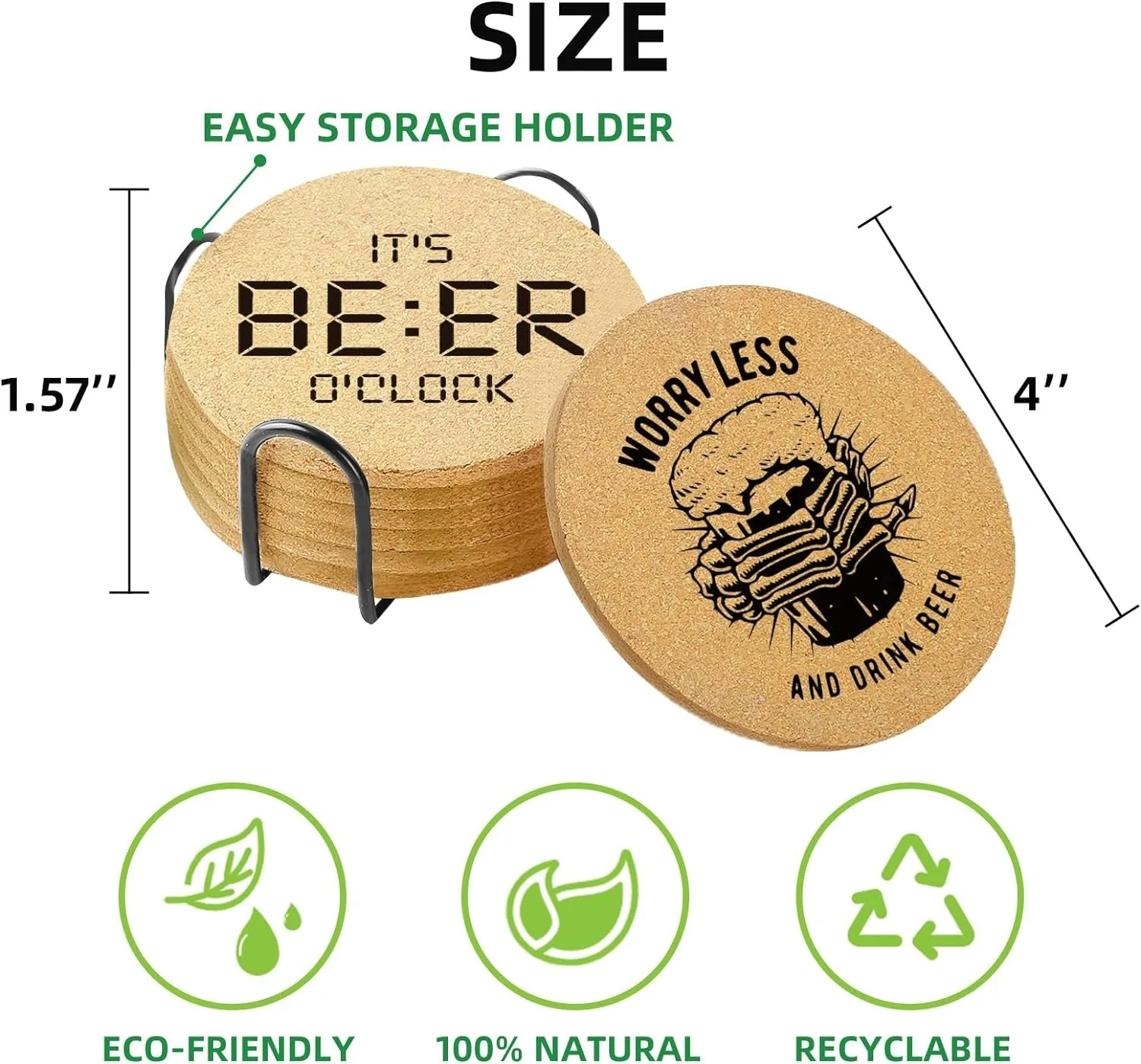 china factories Color Printing custom printed logo Eco-friendly cork coaster