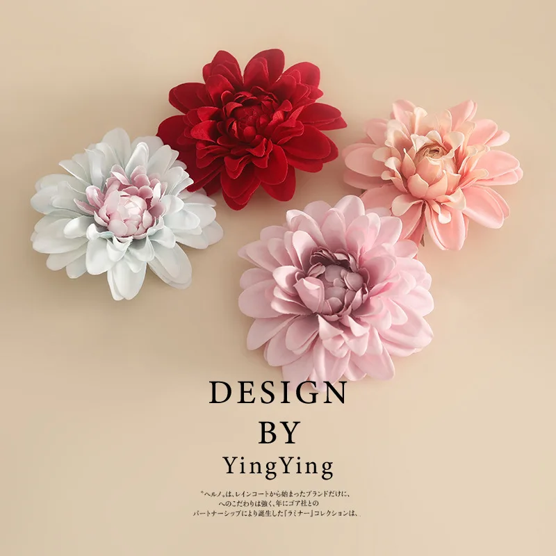 In Stock! High Quality Fashion 3D Sweet Fabric Flower Hair Clips for Women Girls Hair Accessories