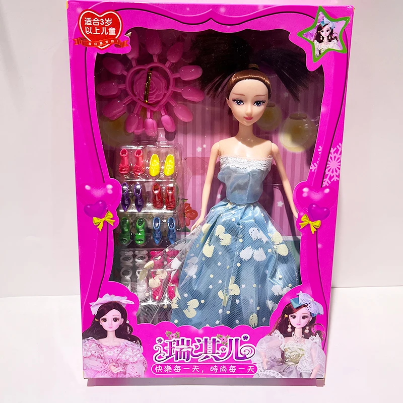 Factory direct sale  doll shoes  gift set Little girl Princess wedding dress doll children toy gift For girs