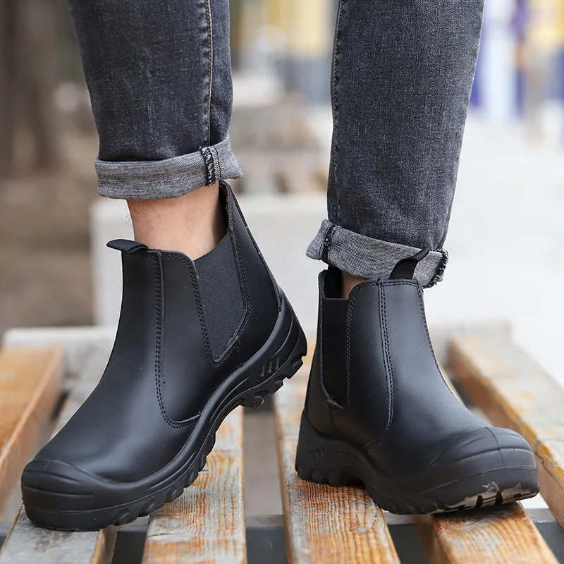 Wholesale High Quality Steel Toe Anti-smashing  Men Water-proof Work Safety Shoes Boots