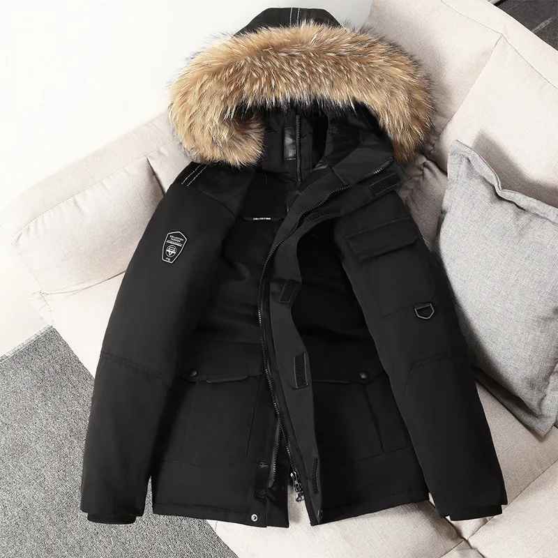 Dropshipping Outdoor Custom Logo Light Weight Hooded Thicken Warm Duck Goose Down Men Padded Winter Quilted Puffer Jacket